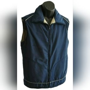 Vtg Men's Woolrich Navy Full Zip Up Cotton Vest Jacket Hunting Fishing  Size M